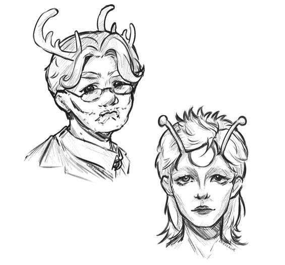 bust b/w sketch examples